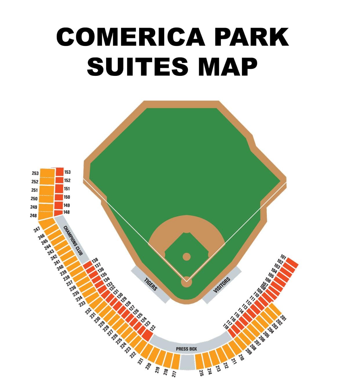 comerica park térkép ülő