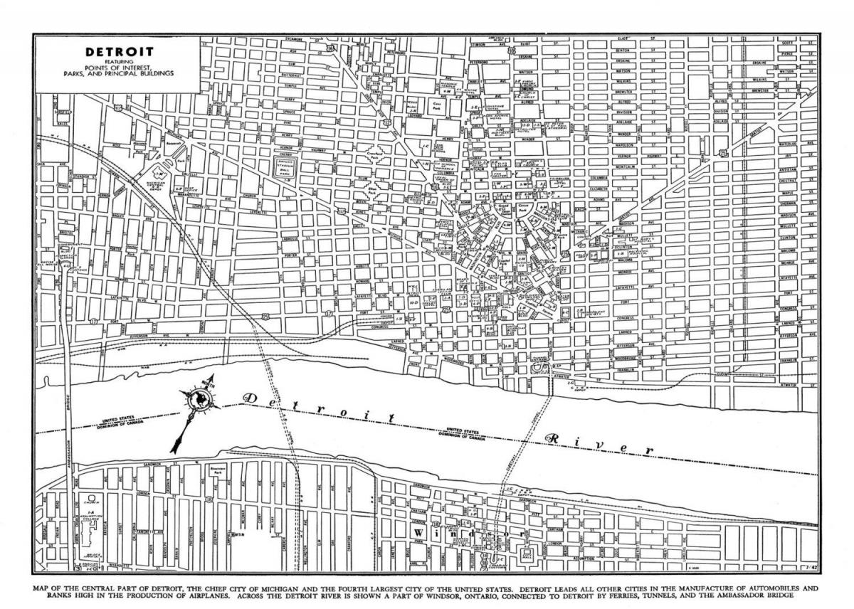 Város Detroit térkép