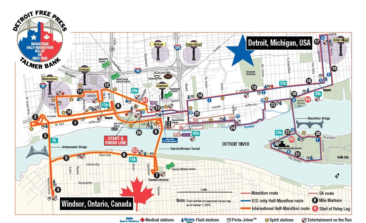 Detroit térkép maraton