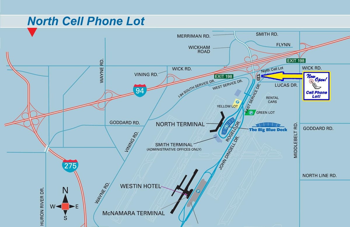 térkép Detroit Metro Airport