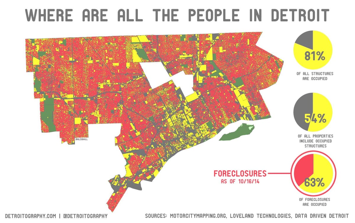 Detroit lakossága térkép