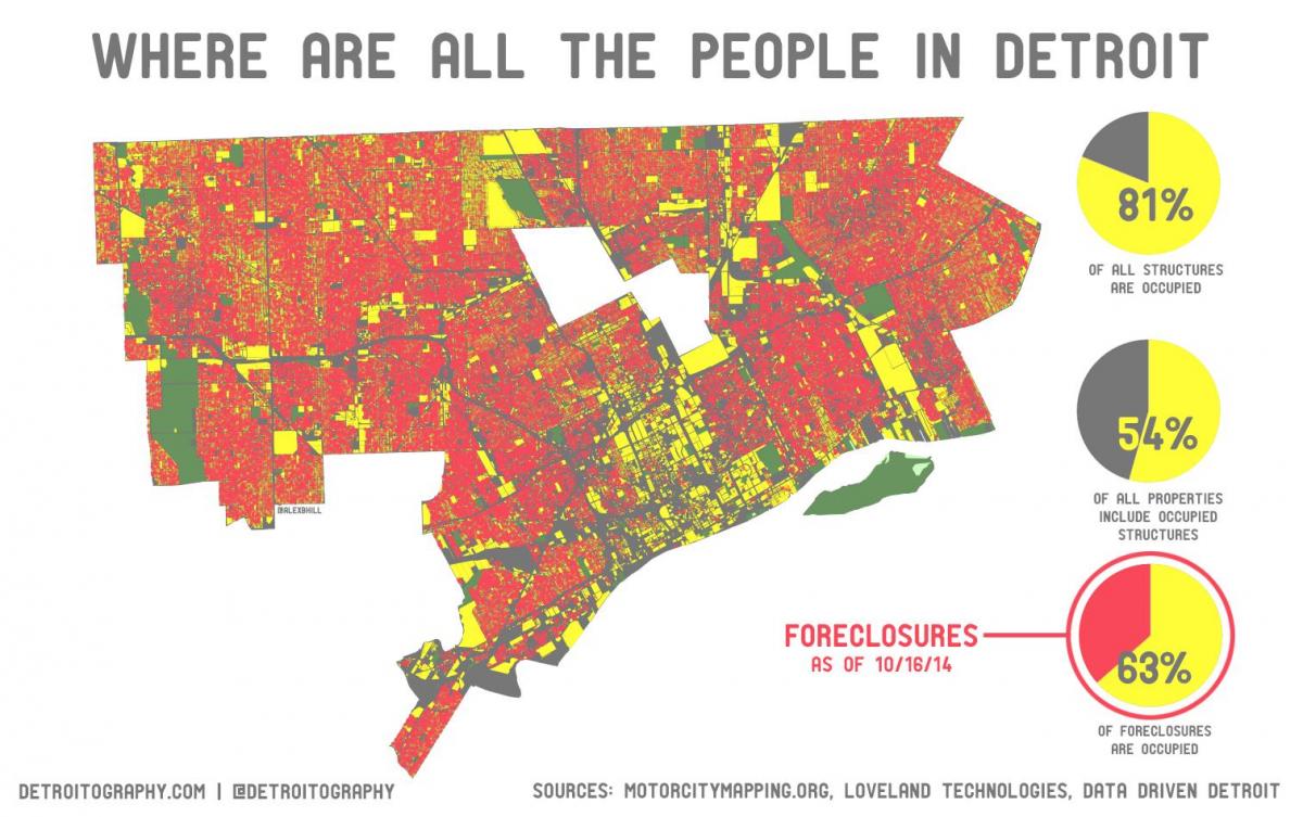 Detroit lakossága térkép