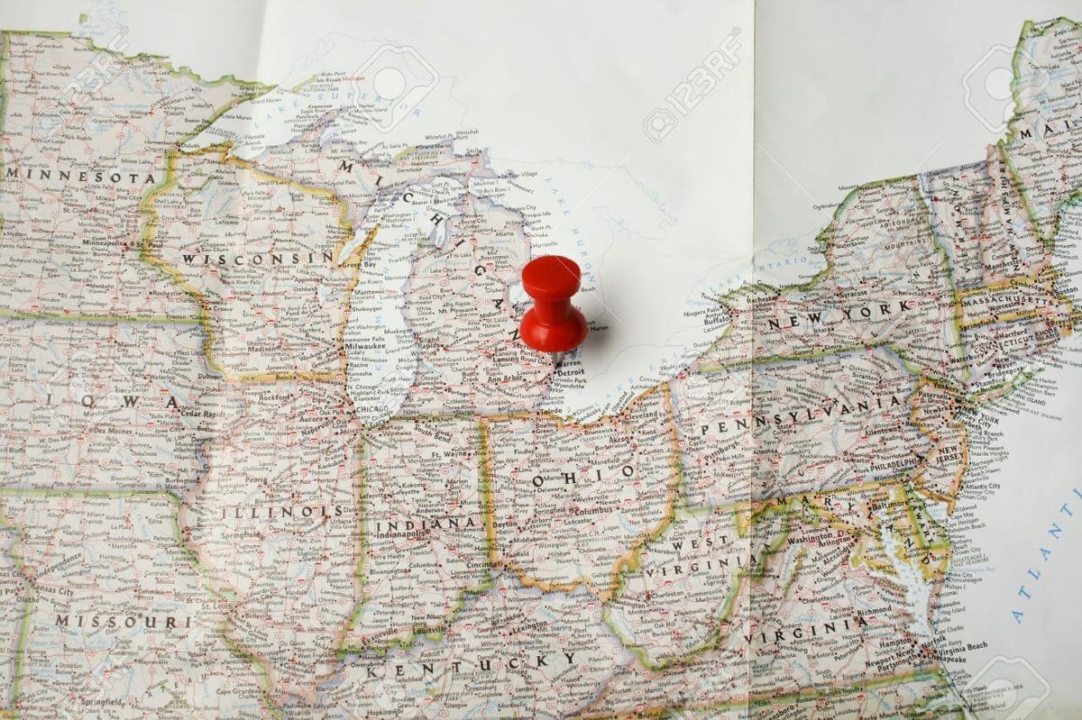 Detroit térképen