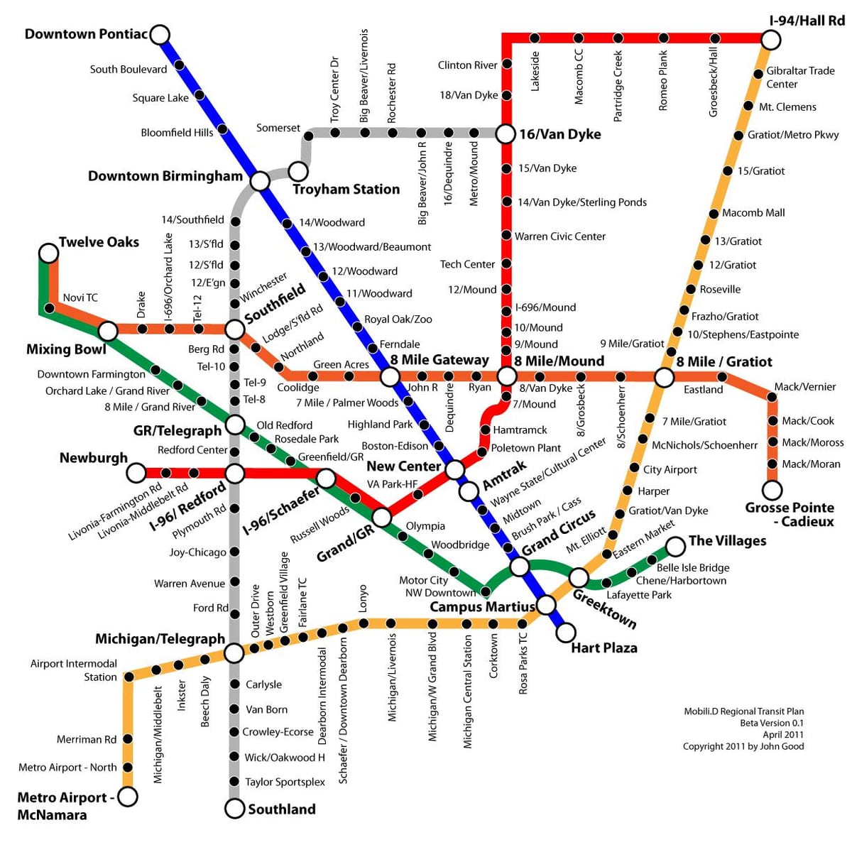 Detroit árutovábbítási térkép