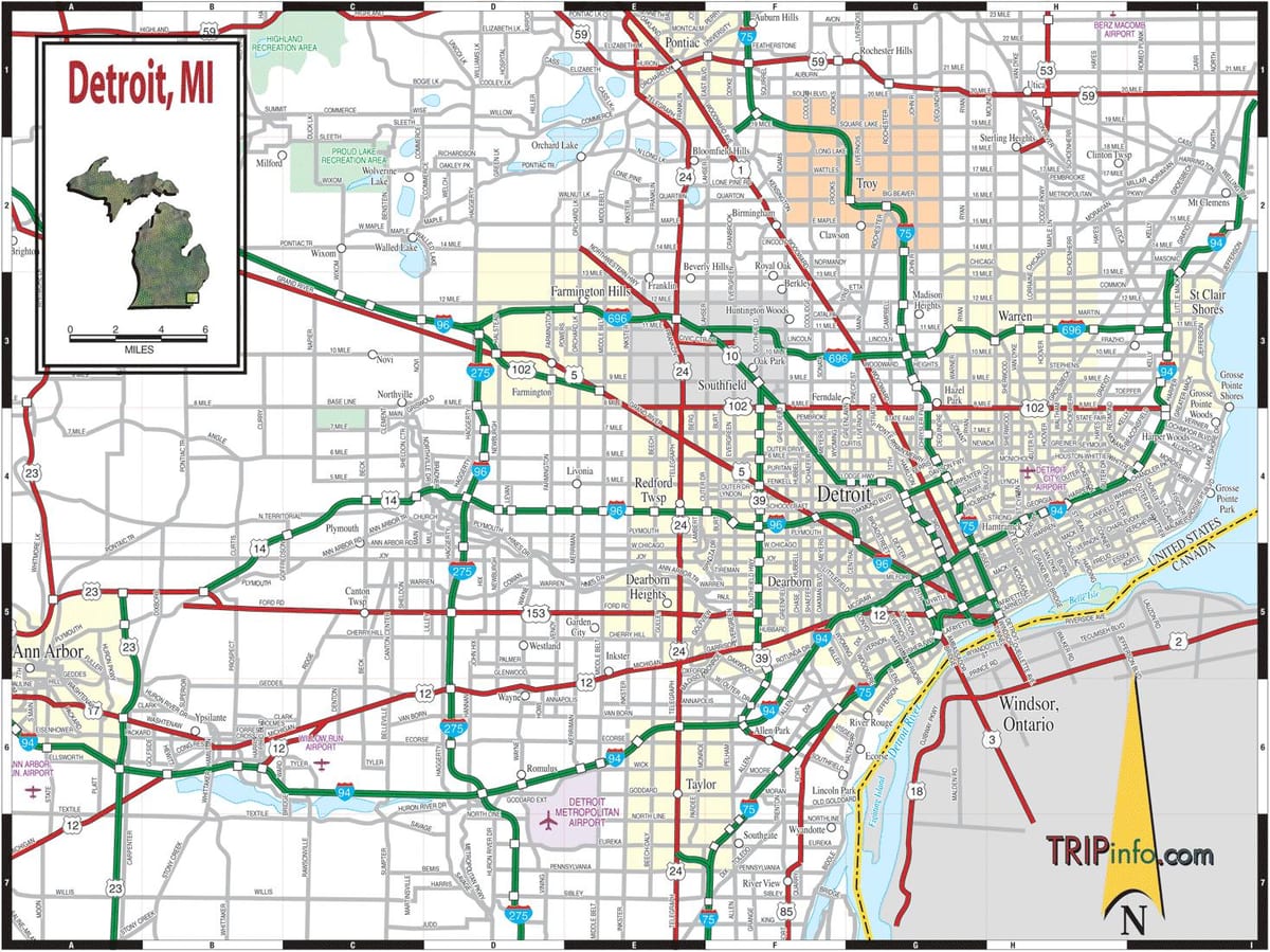Detroit, Michigan térképen