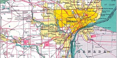 Térkép Detroit külvárosában