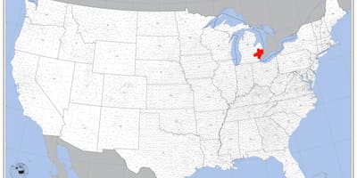 Detroit elhelyezkedés a térképen