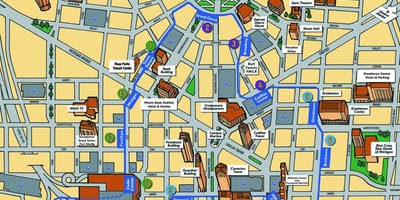 Detroit látnivalók térkép