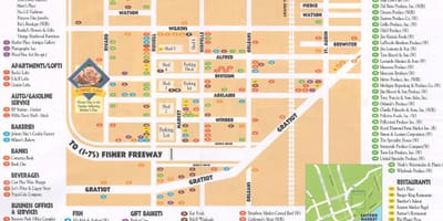 Térkép keleti piac Detroit